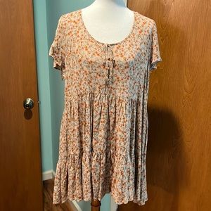 Tan floral dress